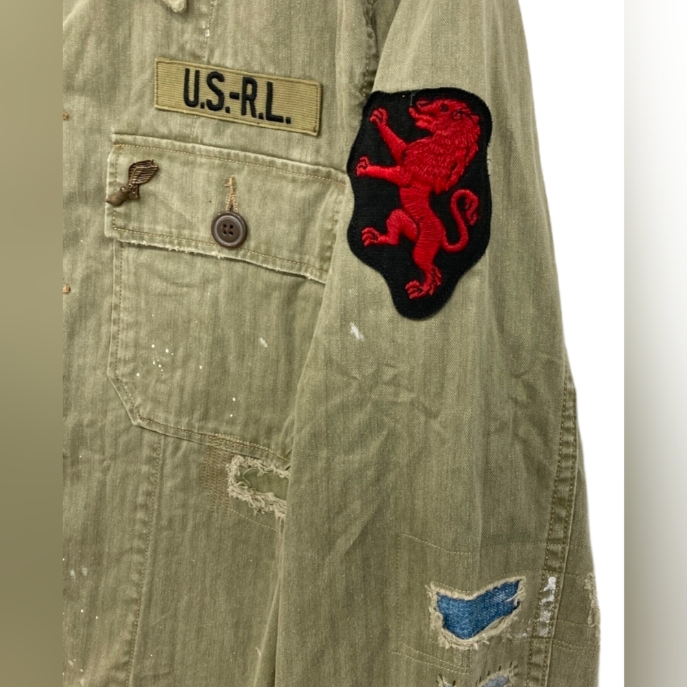 Vintage Polo Country Ralph Lauren Distressed Military Overshirt Jacket Y2k 90s